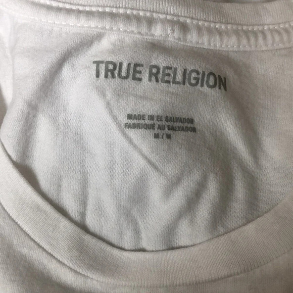NWT True Religion Men’s White Graphic Crew Neck T-Shirt Size M - Picture 3 of 5